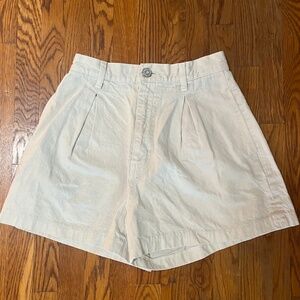 Moussy denim white pleated shorts